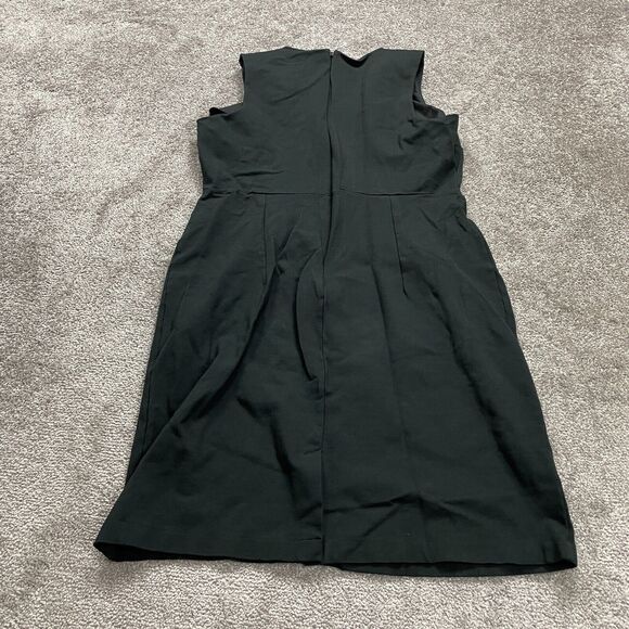 Lands' End Sheath Dress Womens 14 Black Sleeveless Pockets Round Neck Workwear - Picture 2 of 16